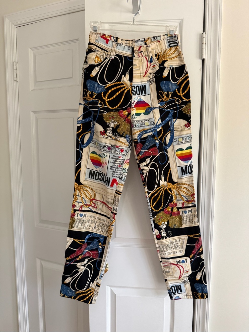 Vintage Moschino Jeans Size 28 Internet Computer Novelty Print Made in Italy - Picture 6 of 12